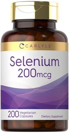 [BRSROCAFBUPGOGTK] Carlyle Yeast Free Selenium 200 mcg | 200 Capsules | L-Selenomethionine Essential Mineral | Vegetarian, Non-GMO & Gluten Free Supplement