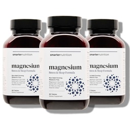 Smarter Nutrition Magnesium Complex - Chelated Magnesium Glycinate with Citrate, Malate and L-Theanine for Sleep, Muscle Relaxation and Stress Support - Non-GMO - 360 Tablets[180DaySupply]