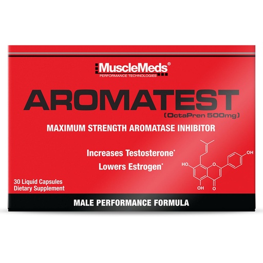 [BRSROED6CIPWC2DX] MuscleMeds AROMATEST Testosterone Booster & Aromatase Inhibitor, Lowers Estrogen, Supports Muscle Building & Strength, Anti-Aging Hormone Replacement for Men, 30 Liquid caps
