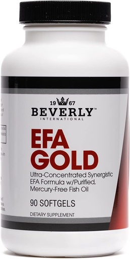 [BRSWIY32BQPRO2LC] Beverly International EFA Gold, 90 capsule Softgel. EPA e DHA + Omega 6&9 acidi grassi. Combinazione Fish, Flaxseed e Borage Oil.