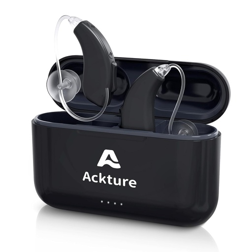 [BRSRAYAHCRYROD33] Hearing Aids, Rechargeable Hearing Aid for Seniors Adults with Noise Cancelling, 16-Channel Digital Invisible Hearing Amplifier with Volume Control, Portable Charging Case, Black