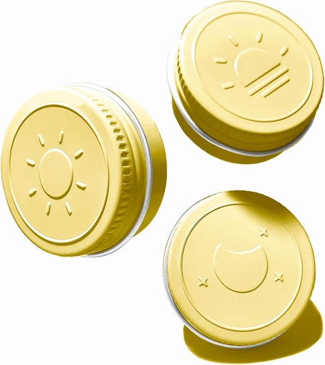 [BRSROHA2OJ6QID3H] Extra Small Single Pill Box laukku (3 pakkaus), alumiiniruuvi Top Pill Container, 3 Kertaa päivässä Kannettava vedenpitävä yksittäinen pilleri tapauksessa vitamiinit, kala öljyt, lisäravinteet (keltainen)