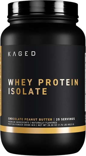 [BRSROGIOPMOR6CT5] Kaged Whey Protein Isolate Powder | Chocolate Peanut Butter | 100% Pure Low Lactose Whey | Post Workout Recovery Drink | Supports Muscle Building | Supplements for Men & Women | 25 Servings