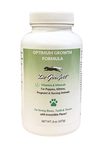 [BRSWIYTYOZ5A43I7] Dr. Goodpet Optimum Growth Formula – All-Natural Puppy & Kitten Vitamin & Mineral Supplement Powder for Healthy Growth, Strong Bones & Immune Support, Goat’s Milk Whey, Trace Minerals
