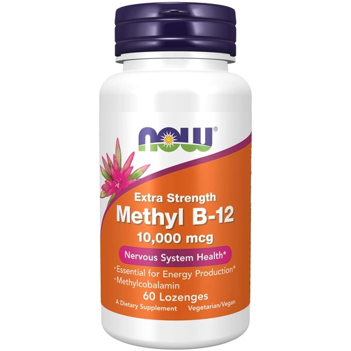 [BRSWIEABCZ6GE3A3] NOW Foods Supplements, Methyl B-12 (Methylcobalamin) 10,000 mcg, Nervous System Health*, 60 Lozenges