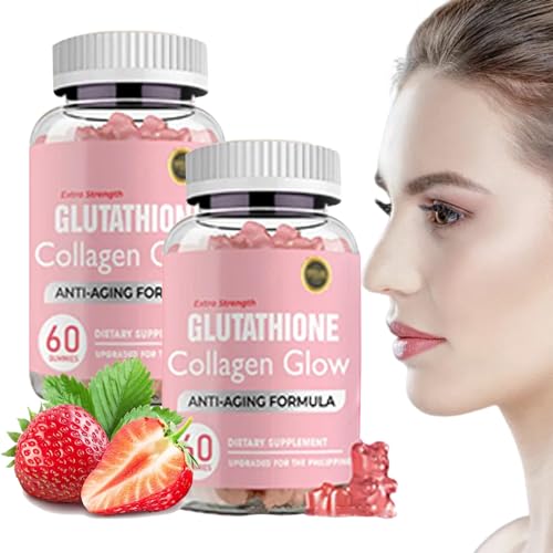 [BRSROC37A57GAGTD] Collagen Peptides Gummies, Glutathione Collagen Glow Gummies, Korean Collagen Gummies to Rejuvenate Your Skin, Support Hair,Nail Health (2PCS)