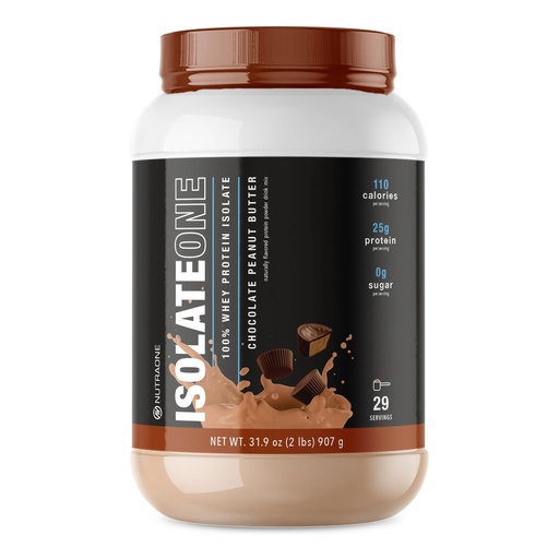[BRSROBIKOIJQ43LK] NutraOne IsolateOne Whey Isolate Protein Powder 100% Pure Whey Isolate Powder (Chocolate Peanut Butter - 29 Servings)