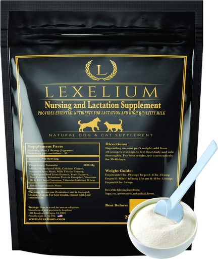[BRSWYH33CINQ2CL4] Nursing Supplement and Vitamins for Nursing Dogs and Cats - Nursing, Lactation and Recovery Supplement for Breeders - Muscle & Mental Development for Puppies and Kittens - 200g