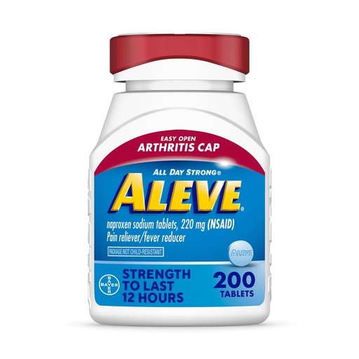 [BRSW22YRDMDWCHLU] Aleve Easy Open Arthritis Cap Tablets, Naproxen Sodium for Pain Relief ‐ 200 Count