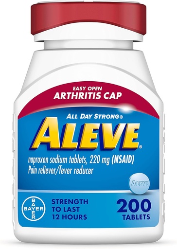[BRSW22YRDMDWCHLU] Aleve Easy Open Arthry Cap Tablets, Naproxen Sodium for Pain Relife 200 Count
