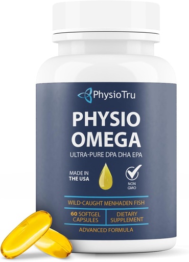 [BRSWGZ36OUJRACQY] Physio Omega 2400mg Fish Oil con Omega 3 Fatty Acid Suplemento - Heart & Brain Health Supplements for Adults - Non-GMO, Burpless, Light Citrus Flavor, Fuente sostenible - 60 Softgels, 30-Day Supply