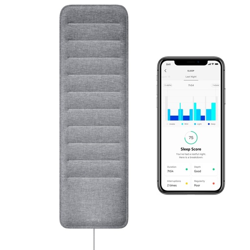 [BRSWG2QTOIFWO3L6] Withings Sleep - Sleep Tracking Pad Under The Mattress With Sleep Cycle Analysis