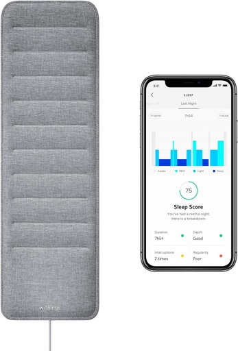 [BRSWG2QTOIFWO3L6] Withings Sleep - Sleep Tracking Pad Under The Mattress With Sleep Cycle Analysis