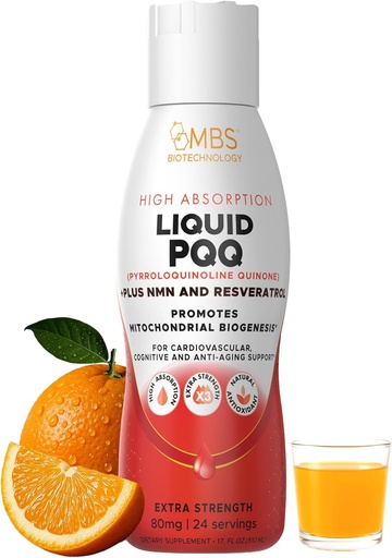 [BRSROYANAQPWCE36] 17oz 80mg Liquid PQQ Superior Hoog Absorbeerbare Pyrrolochinoline Quinon voor Mitochondria Energie en Antioxidanten. 24 Diners. Ondersteunt Hart Gezondheid en Cognitieve Functie.