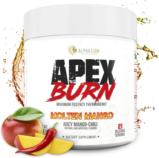 [BRSRMZYPPIHRU2TZ] AAKKOSELLINEN LION Apex Burn Weight Loss Supplement, Trenout Powder, Natural Thermogenic Calorie Burner, Fat Loss Support, Energy & Focus, Optimoi kehon kokoonpano (21 tarjoilut, Juicy Mango-Chili Flavor)