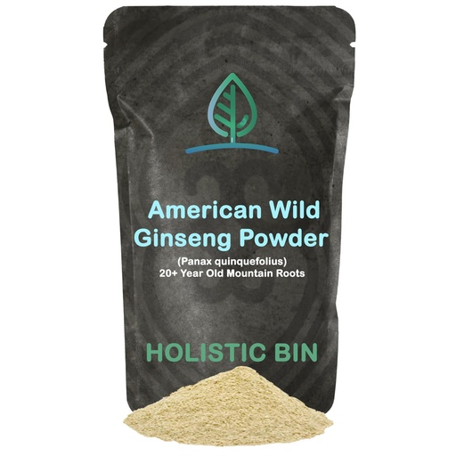[BRSWYFAPOIHAKDTO] Holistic Bin Wild American Ginseng Powder Pure Organic Ginseng Supplement Made with Wild Harvested 20+ Year Old Roots from Appalachia (Panax Quinquefolius) | No Fillers or Additives (25 Grams)