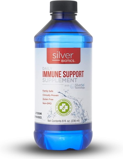 [BRSWIHQDAAGB62D6] Silver Biotics Patented Multivalent SilverSol Technology | Ag₄O₄ 10 PPM Immune Support | Bio-Hacking Immune Building Natural Support | 8 Fl Oz