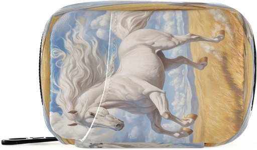 [BRSRAAIPBF7B6DQZ] Bieg White Horse Travel Pill Organizer Bag, Cotygodniowy Codzienne Pill Case Bag Przenośny Pill Box dla suplementu witaminy Medycyna