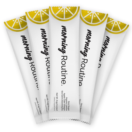 [BRSW2233CJYGECQV] ROUTINE Morning Daily Hydration | Electrolyte Powder Packets | Lemon, Apple Cider Vinegar & Sea Salt Drink Mix | Sugar-Free, Keto & Paleo-Friendly | 3rd-Party Tested Electrolyte Drink Mix, 5 Sticks