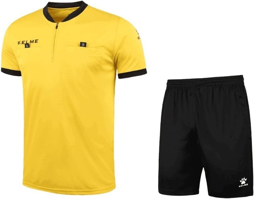 [BRSWGEIEC4HAE3Y3] KELME Pro Soccer Referee Jersey Uniform Short Sleeve - Includes Ref Shirt and Shorts