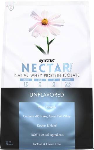 [BRSW2AAHPJ7WMHQ2] Syntrax Nutrition Nectar Medical, All Natural Whey Protein Isolate, Unflavored, 2 lbs. (2 Pound, Unflavored)