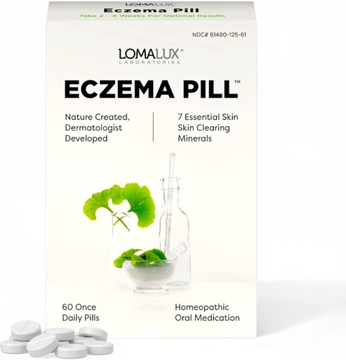 [BRSWKYIABECBACY7] Loma Lux Eczema Pills – Natural Eczema Trattamento Remedy Rilievo – Dermatologo Sviluppato – 7 Minerali Clear & Prevent Severe Eczema Scaling, Rash, Anti Itch Skin Body Face per adulti, bambini, bambini
