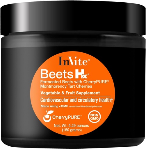 [BRSWYZD4PMMBMAA7] Invite Health Beets Hx - Fruit and Vegetable supplement, Superfood Powder - Contains Red Beet Root and Tart Cherry Skin - 30 Servings