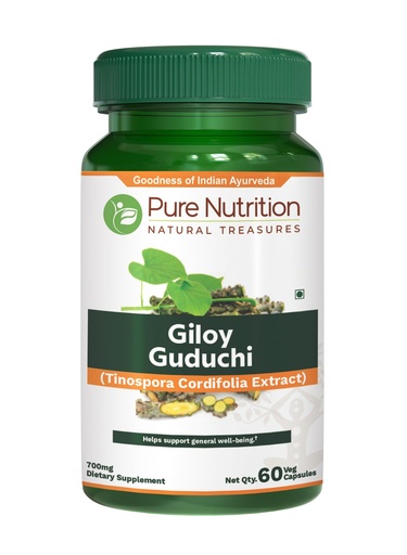 [BRSWYBI3B4PRS2AV] Pure Nutriton Giloy Guduchi Extract 700mg Capsule. (Equivalent to 5200mg Giloy Powder). Non GMO | Once Daily | 60 Days Supply.