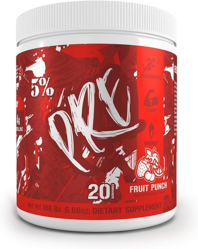 [BRSRAZT4AUIBGELF] 5% Nutrizione Codice Rosso Serie Pre Workout Polvere per gli uomini e le donne | Energia, Pompa, Potenza, Protein Sintesi & Focus | 300mg Caffeina, L-Citrulline, Glycerol, Taurina, Alpha GPC, Huperzine (Punto falso)