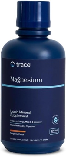 [BRSWIEIIAEAG2H3Y] Trace Minerals Magnesium Liquid 300mg - Energy & Heart Health Support Supplement - Minerals to Aid Digestion & Hydration - Support Healthy Bones - Natural Tangerine Flavor, 16 fl oz (32 Servings)