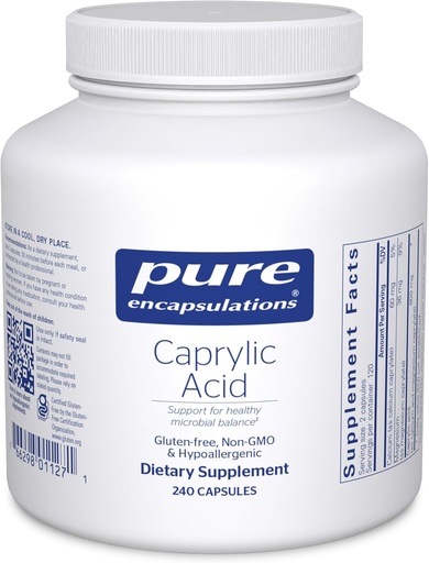 [BRSWIYABDF4A4YI7] Pure Encapsulations Caprylic Acid | Supplement for Gut and Digestive Health, GI Balance, Gastrointestinal Support, and Intestinal Health* | 240 Capsules