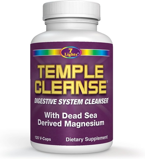 [BRSROFQQCR6WG2YY] Temple Cleanse 120 Capsules | Oxygen & Dead Sea Magnesium Colon Cleanse Detox, Fast-Acting Constipation Relief, No Gas/Bloating, Vegan Gluten-Free Digestive Cleanse, Gentle on Stomach for Women & Men