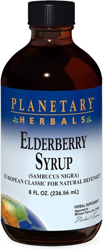 [BRSWIYQOAUMROEAZ] Planetary Herbals Elderberry Syrup, 8 fl oz (236.56 ml) Glass