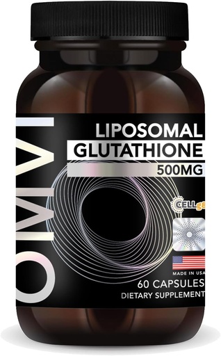 [BRSROHQDCUMBA3DB] OMVI Formulas, Liposomal Glutathione Capsules, Superior Absorption, Powerful Antioxidant, Liver Detox, Immune Enhancer, Antioxidant Supplement for Energy, Brain, Skin, Liver Health (500mg, 60Capsules)