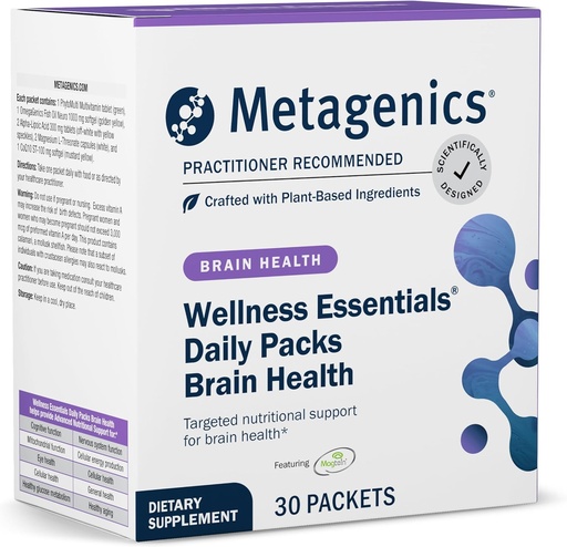 [BRSWYZD4OYDREGQU] Metagenics Wellness Essentials Brain Health - Kompleksowe Daily Multivitamin Packs * - z Alpha Lipoic Acid, Biotin, DHA, Folate & CoQ10 - Obsługuje Pamięć, Focus & Brain Function * - 30 Pakiety