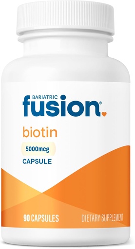 [BRSWYEI3DEDWGFDD] Bariatric Fusion Biotin 5000mcg Witamina Witamina 124; Łatwa do połknięcia kapsułki Suplement biotiny dla wzrostu włosów 124; 90 Hrabia 124; 3 Dostawa miesiąc