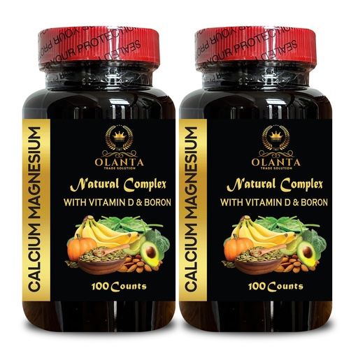[BRSRAAQOAANAK3I4] Calcium Magnesium Complex - Calcium Magnesium & Boron, Muscle & Immune Support Nerves, Multi Minerals Blend, Vitamin D3 for Bone, Manganese Citrate, Minerals for Bone Support - 2 Bottles 200 Capsules