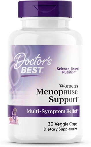 [BRSROHYFBEIRSFLO] Doctor's Best Womens Menopause Support (Soy Isoflavone, Black Cohosh, Chaste Tree), Multi-Symptom Relief, Non-GMO, Gluten Free, Vegan 30 Veggie Caps