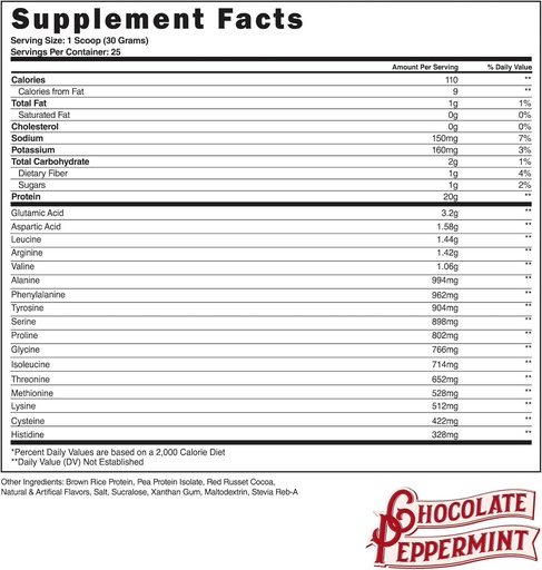 [BRSROAY7CQMQOAY7] Steel Supplements Veg-PRO | Vegan Protein Powder, Chocolate Peppermint | 25 Servings (1.65lbs) | Protein Powder with BCAA Amino Acid | Gluten Free | Non Dairy | Low Carb Formula