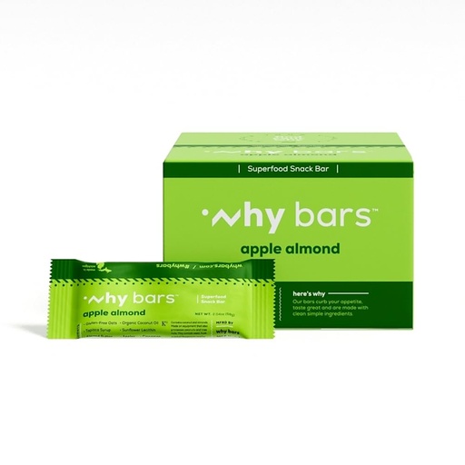 [BRSWGHD7BYNGMETV] Protein Bares, Apple Almond, 2.04 Ounce Bars (Pack of 12 Protein Bares) - Protein Bar Superfood, Gluten Free, Non GMO, Organic, Vegan, Simple Ingredientes