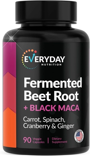 [BRSRAYY7DEJQKEQ2] Radice di barbabietola organica, Maca nera, Carrot, Spinach, Mirtillo, Ginger | Salute complessiva per le donne e gli uomini | Made in USA | 90 capsule vegetali