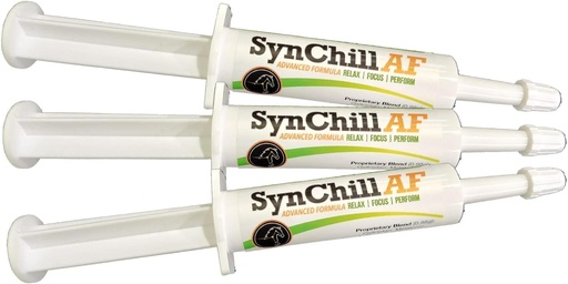[BRSRAGILOIPW23TG] SynChill AF Calming Gel for Nervous Horses - Single Serving - Advanced Formula with L-Theanine, Increased Potency, 100% Natural Supplement, Disposition & Confidence Support for Horses - 3 Pack