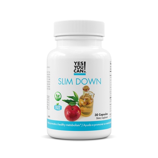 [BRSW2BD7CB6QI2DL] Yes You Can! Slim Down Dietary Supplements - with African Mango, L-Carnitine, Apple Cider Vinegar, Green Tea Extract, and Caffeine derived from Guarana Seed Extract, 30 Capsules/1 Month Supply