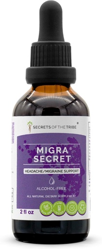 [BRSWGGIYB4NGAELK] Secrets of the Tribe - Migra Secret, Headache/Migraine Support, Herbal Supplement Blend Drops Alcohol-Free Liquid Extract (2 fl oz)