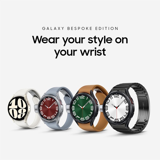 [BRSROFL6BZYWO2A7] SAMSUNG Galaxy Watch 6 Bespoke Edition 47mm Exclusive Bluetooth Smartwatch, Health, Fitness, Sleep, HR Tracker, Improved Battery, Sapphire Crystal Glass, US Version, Black D-Buckle Band, Hybrid Camel