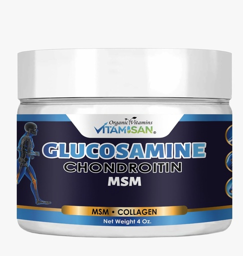 [BRSRMZIKCIMGAH3U] VITAMISAN Premium Organic Glucosamine & Chondroitin Cream with MSM, Arnica, & Collagen