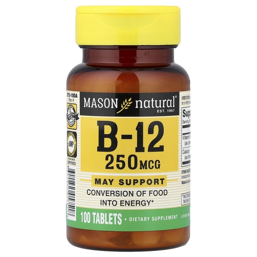[BRSWIZ33OBYA2GD2] Mason Vitamins Mason B 12 250mcg Tablets