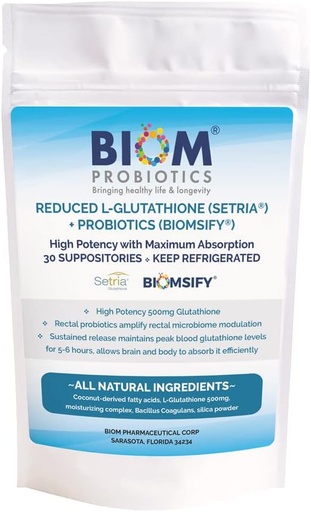 [BRSROZQCAABWYCDF] High Potency 500mg Намален L- Glutathione (Grand Setria) + Probiotic Suppository. Максимална биодостъпна формация на глутатион с мощни антиоксиданти. Пробиотични добавки Формулирането