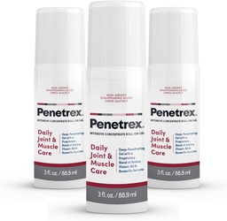 Penetrex Joint & Muscle Therapy - Soothing Gel for Back, Neck, Hands, Feet - Premium Whole Body Rub with Arnica, Vitamin B6 & MSM - 3oz Roll On Gel (3-Pack)