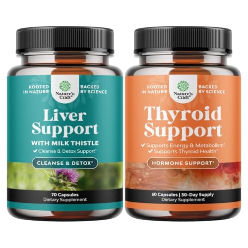 [BRSRMZQZBZ6AEHLJ] Bundle of Liver Cleanse Detox & Repair - Milk Thistle for Digestion & Immune Health - Ginger Root Choline Dandelion Root and Herbal Thyroid Support Complex - Potent Kelp Iodine for Hormone Balance